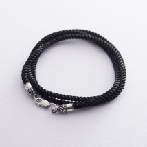 Шелковый шнурок с серебряной застежкой (3мм) 18400 Онікс  45
