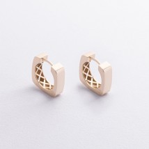 Серьги - кольца "Eleonora" в желтом золоте с09274 Онікс