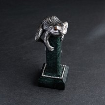 Срібна фігура "Жаба" ручної роботи 23113 Онікс