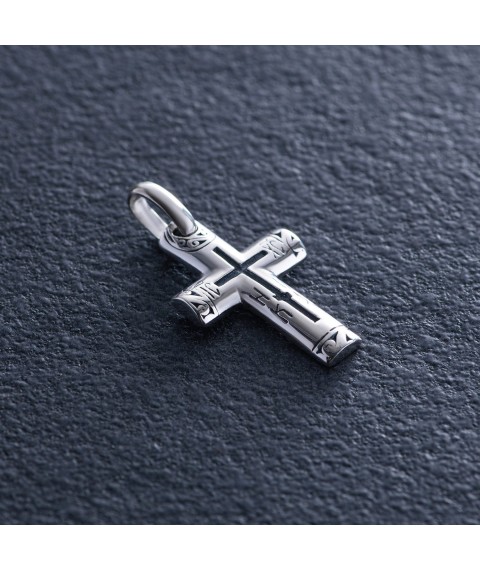 Срібний православний хрест (чорніння) 131733 Онікс