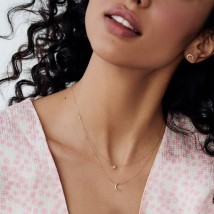 Double necklace "Star and Moon" in yellow gold count01875 Onyx 45