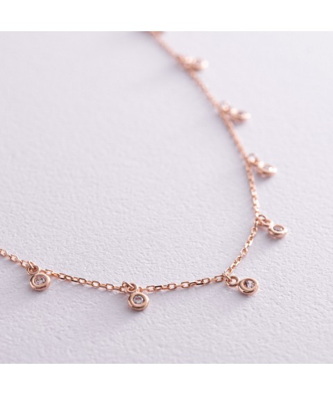 Gold necklace with cubic zirconia col01243 Onyx 42