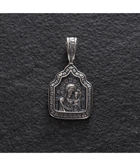 Silver amulet "Mother of Kazan" 132993 Onyx