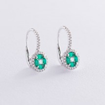 Gold earrings with emerald and diamonds s453 Onyx
