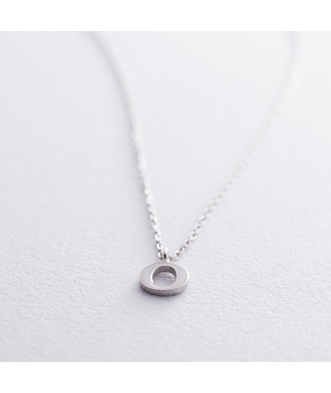 Silver necklace with the letter O 18623о Onyx 40