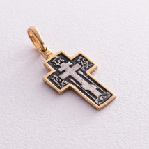 Серебряный крестик с позолотой 132465 Онікс
