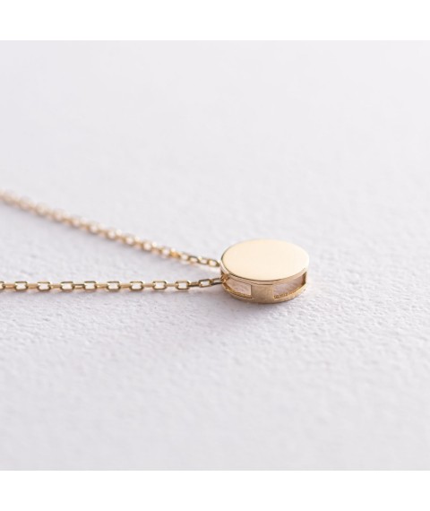 Necklace "Small circle" in yellow gold (0.7 cm) count01756 Onyx 45