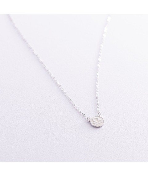 Silver necklace "Zodiac sign Libra" 181052teresi Onix 45