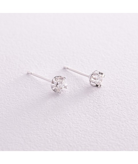 Gold earrings - studs with diamonds sb0038cha Onyx