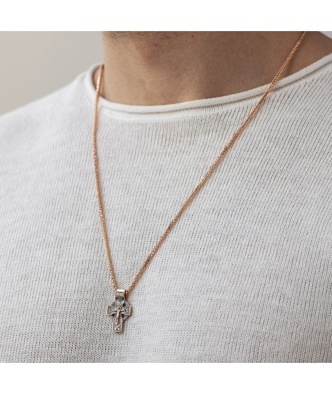 Gold cross with blackening "Celtic" p01852 Onyx
