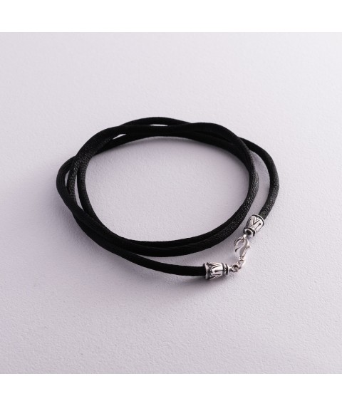 Silk cord with silver clasp 18480 Onix 55