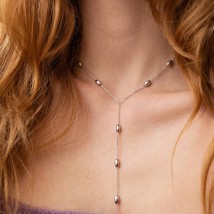 Silver necklace - tie 908-01312 Onyx 38