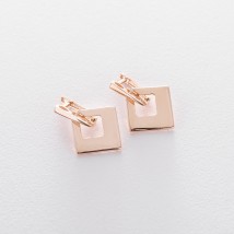 Gold earrings "Squares" s05010 Onyx