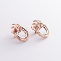 Gold earrings "Rings" s08366 Onyx