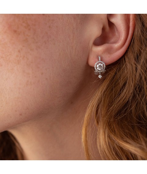 Earrings in white gold with diamonds s338 Onyx
