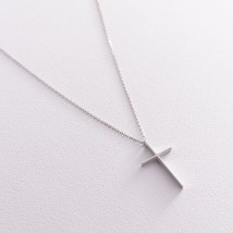 Necklace "Cross" in white gold kol01707 Onix 40