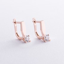 Gold earrings with cubic zirconia s03602 Onyx