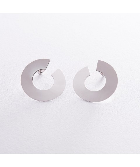 Stud earrings "Vertigo" in white gold s06679 Onyx