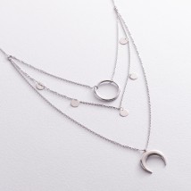 Necklace "Nymph" in white gold kol02016 Onyx 45