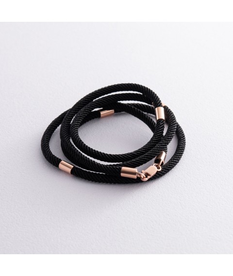 Silk cord with gold clasp 661k Onix 45