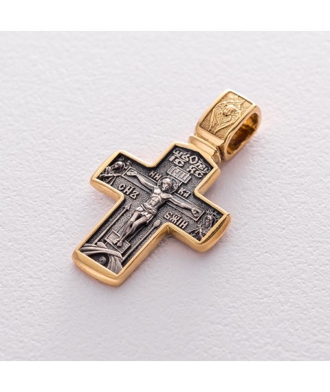 Orthodox cross "Crucifixion of Christ. Deesis" 132901 Onyx
