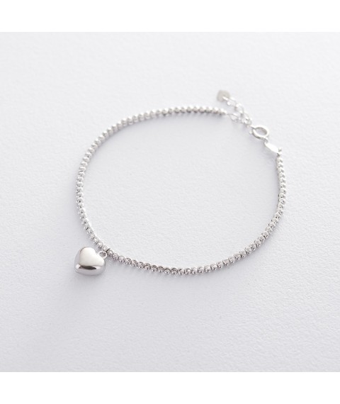Gold bracelet "Heart" b03107 Onix 17.5