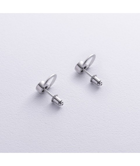 Срібні сережки - пусети "Ейпріл" з фіанітами 123278 Онікс