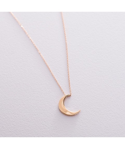 Gold necklace "Moon" kol01185 Onyx