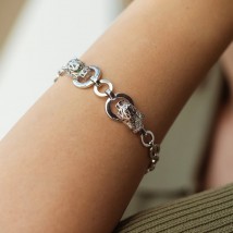 Bracelet "Panther" in white gold (cubic zirconia) b05317 Onix 19.5