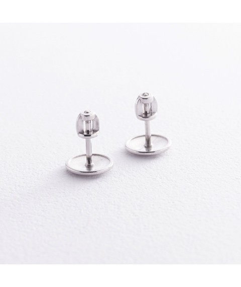 Silver earrings - studs "Circle" OR118110 Onyx