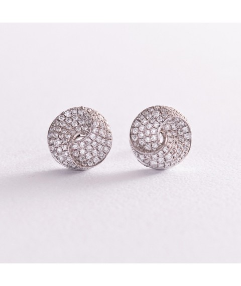 Gold earrings - studs with diamonds s463 Onyx