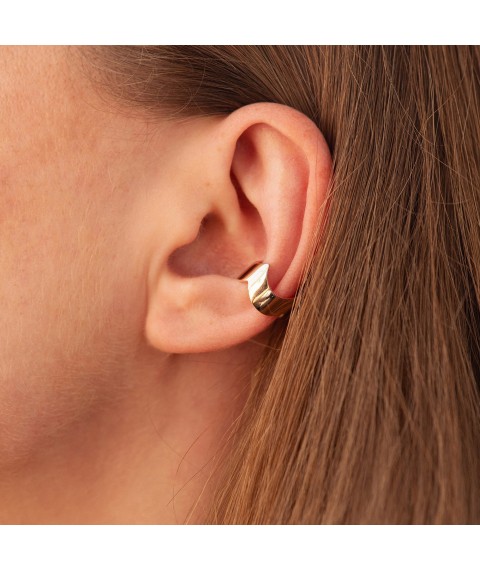 Gold earring - cuff s07396 Onyx