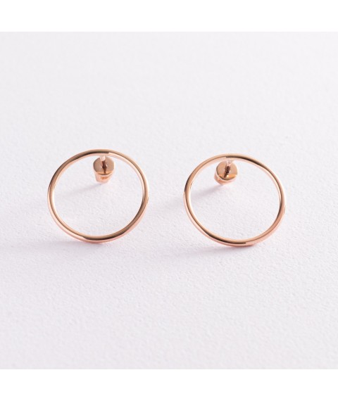 Gold earrings "Cycle" (2.0 cm) s07789 Onyx