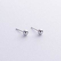 Earrings - studs "Balls" in silver 123353 Onyx