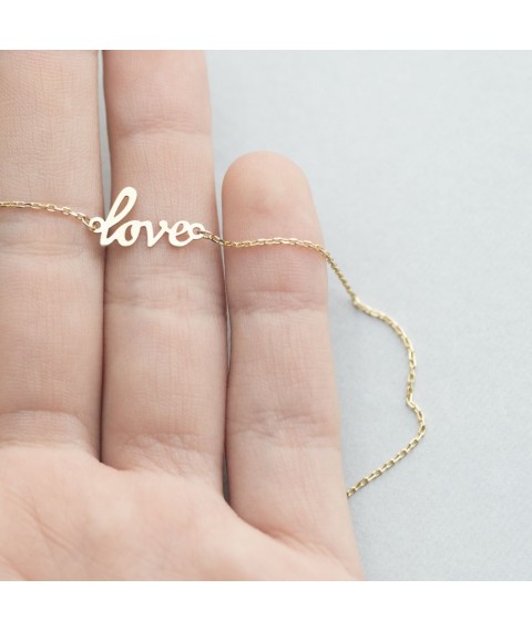 Gold ankle bracelet "Love" b03685 Onix 27