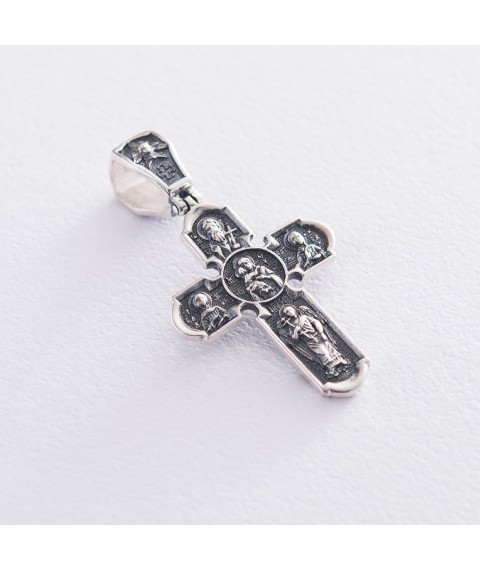 Silver cross "Crucifixion of Christ" (blackening) 133009 Onyx