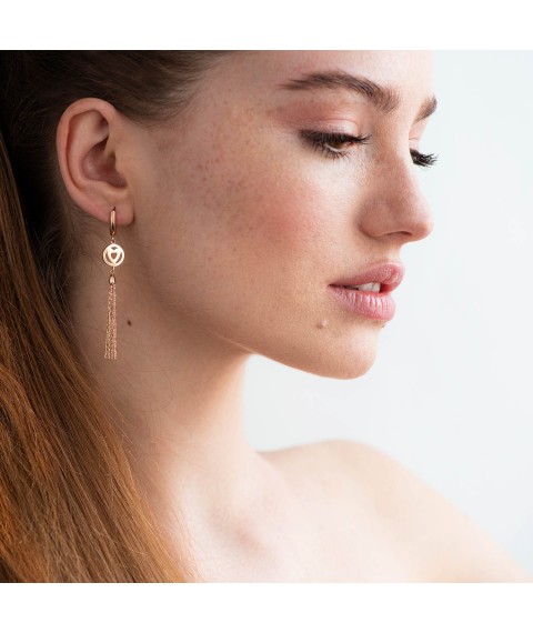 Gold earrings "Absolute love" s06871 Onyx