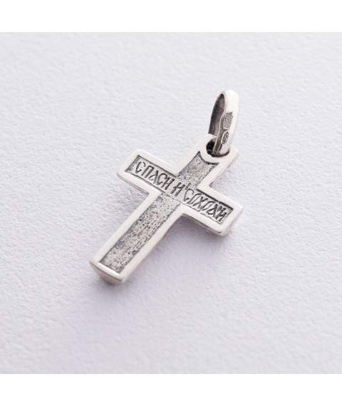 Silver Orthodox cross (blackening) 131733 Onyx