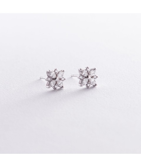 Gold stud earrings with diamonds sb0268ar Onyx