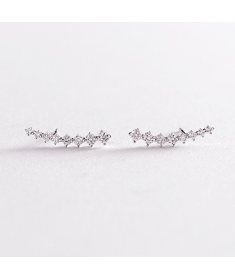 Gold earrings - studs "Mari" with diamonds sb0377ri Onyx