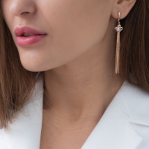 Earrings "Clover" in red gold s07205 Onyx