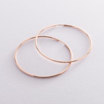 Серьги - кольца в красном золоте (4.4 см) с07342 Онікс