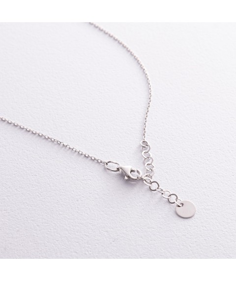 Necklace "Clover" in white gold coll02438 Onyx