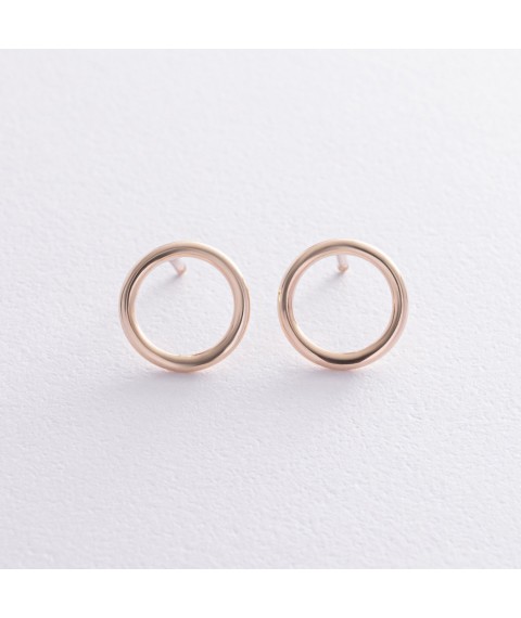 Gold earrings "Cycle" (1.25 cm) s06694 Onyx