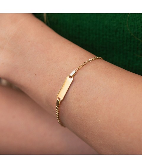 Bracelet in yellow gold (engraving possible) b05202 Onix 16