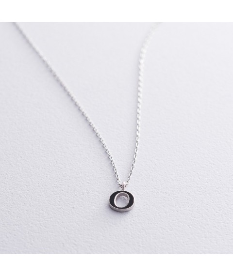 Silver necklace with the letter O 18623p Onix 40