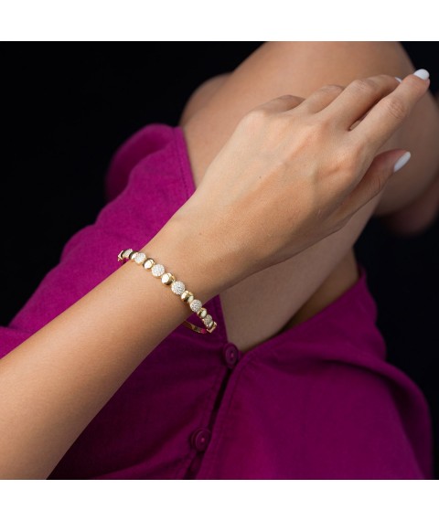 Gold bracelet (cubic zirconia) b03936 Onyx
