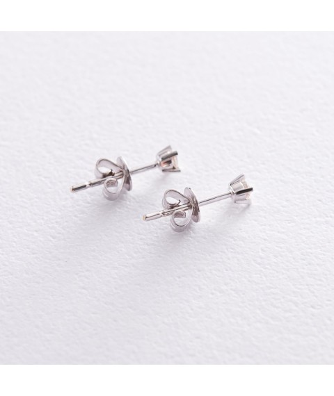 Gold stud earrings with diamonds sb0085sa Onyx