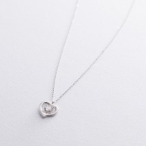 Silver necklace "Heart" 181023 Onix 45