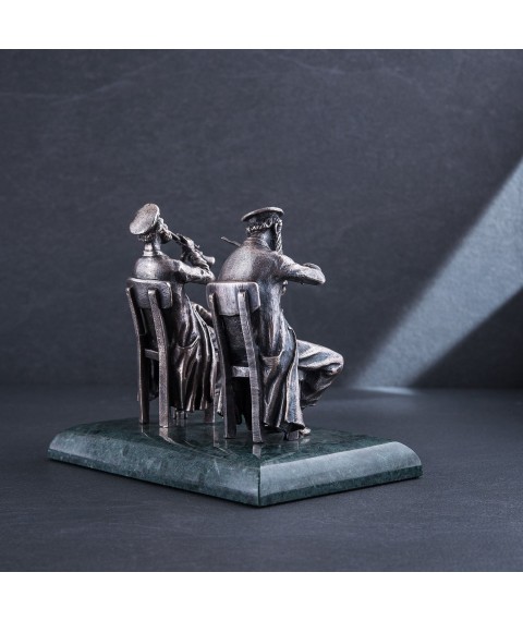 Серебряная фигура ручной работы "Еврейские музыканты" сер00048 Онікс